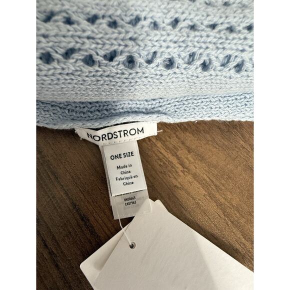 NEW Nordstrom Blue Knit Baby Blanket - Picture 3 of 9